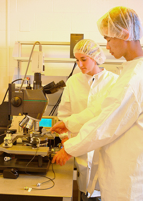 Students conducting research in a lab